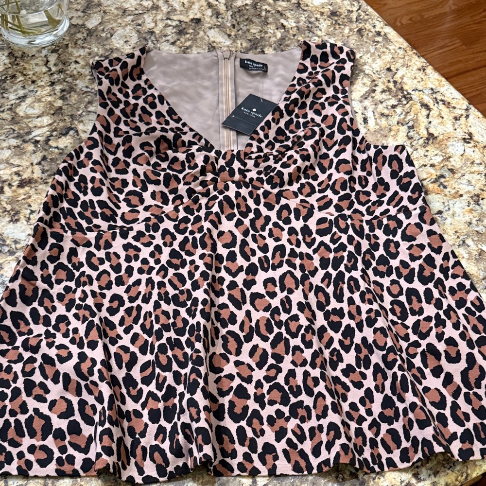 Kate Spade Animal Print Sleeveless Blouse